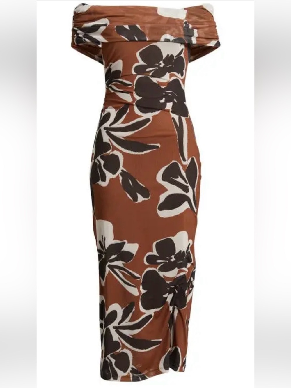 Amanda Uprichard NWT Cordelia Ankle Dress Small Smoked Cloves Brown Black White